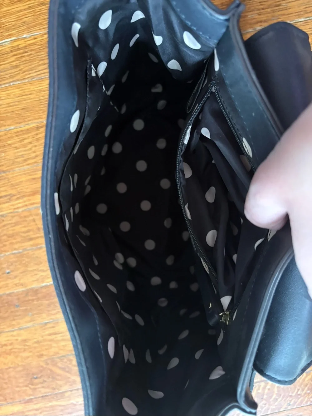 Anne Klein Black Women’s Faux Leather Backpack with Gold Hardware